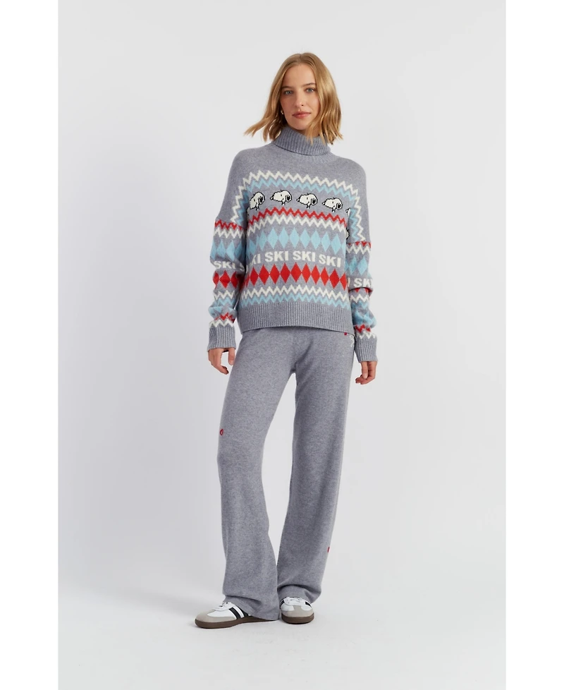 Chinti & Parker Women's Wool-Cashmere Snoopy Ski Fairisle Sweater