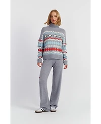 Chinti & Parker Women's Wool-Cashmere Snoopy Ski Fairisle Sweater
