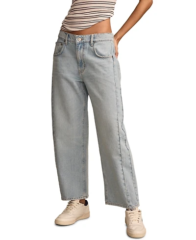 Lucky Brand Women's Distressed High Rise Barrel-Leg Jeans