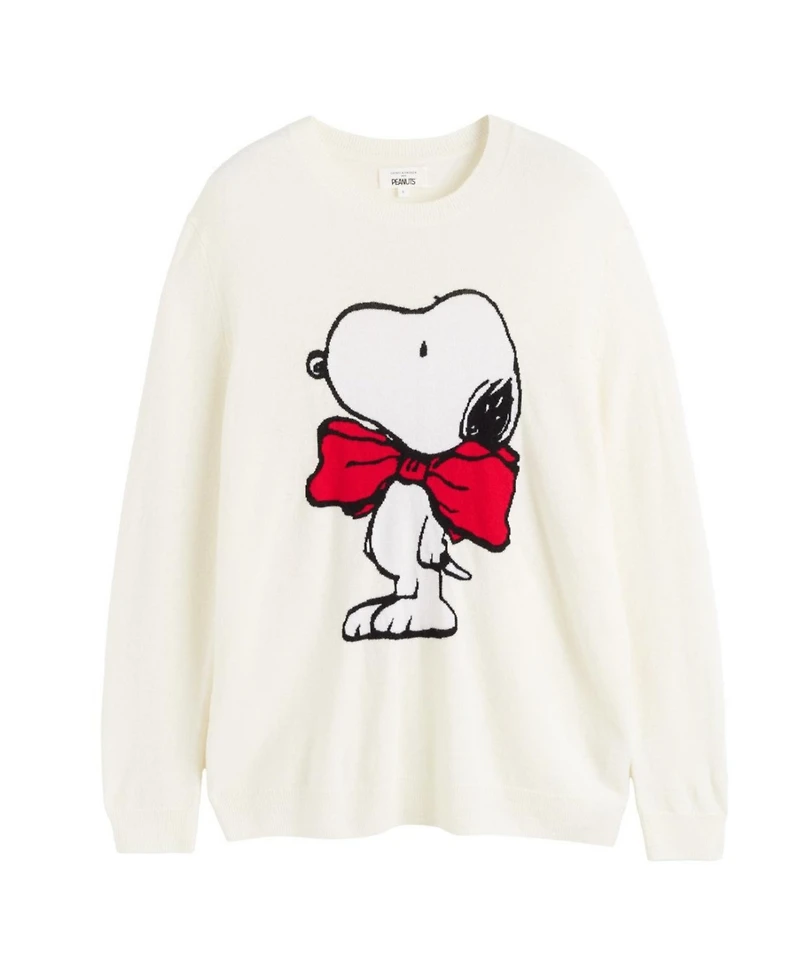 Chinti & Parker Women's Wool-Cashmere Bow Tie Snoopy Sweater
