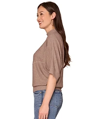 Democracy Women's Dolman Sleeve Mock Neck Top