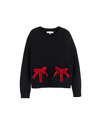 Chinti & Parker Women's Wool-Cashmere Velvet Bow Sweater
