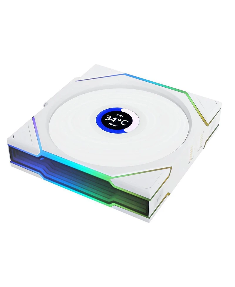 Lian-Li Uni Fan Tl Wireless 1.6" Lcd 120mm Argb Case Fan with Reverse Blade, White
