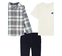Kids Headquarters Toddler & Little Boys 2T-7 3-Piece Corduroy Shirt, Top and Joggers Set