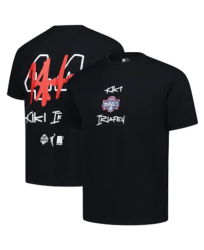 Round21 Men's and Women's Kiki Iriafen Black Washington Mystics 2025 Wnba Draft Name Number T-Shirt