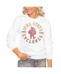 Gameday Couture Women's White Iowa State Cyclones Oversized Vintage Days Perfect Crew Sweatshirt
