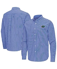 Antigua Men's Royal Florida Gators Ellis Woven Tri-Blend Long Sleeve Button-Down Shirt