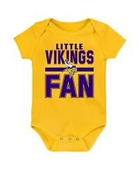 Outerstuff Newborn 3-Piece Minnesota Vikings Little Tike Bodysuit Set