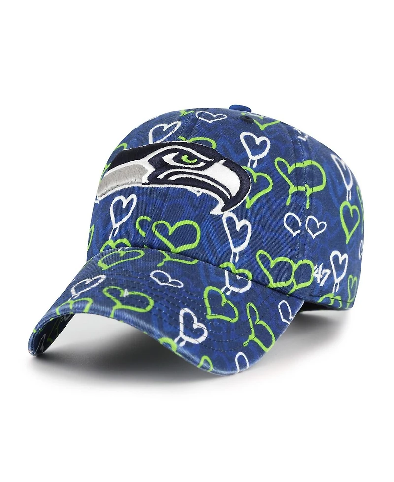 '47 Brand Girls Preschool College Navy Seattle Seahawks Mural Clean Up Adjustable Hat
