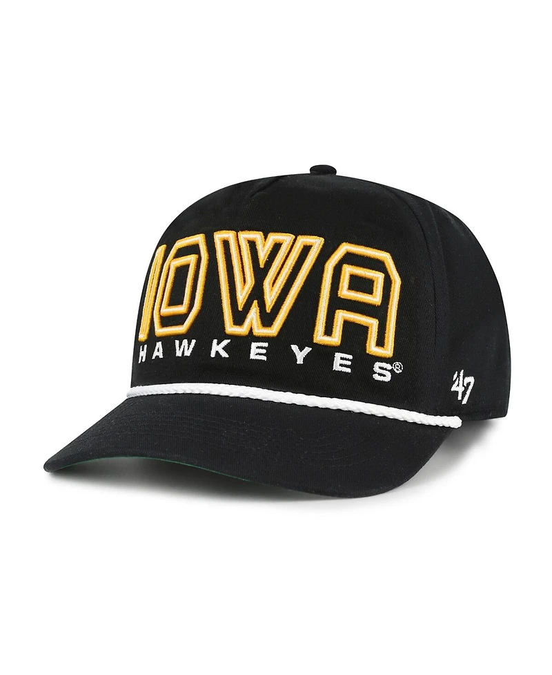 '47 Brand Big Boys and Girls Black Iowa Hawkeyes Byline Hitch Adjustable Hat