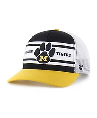 '47 Brand Big Boys and Girls Black/Gold Missouri Tigers Super Stripe Hitch Adjustable Trucker Hat