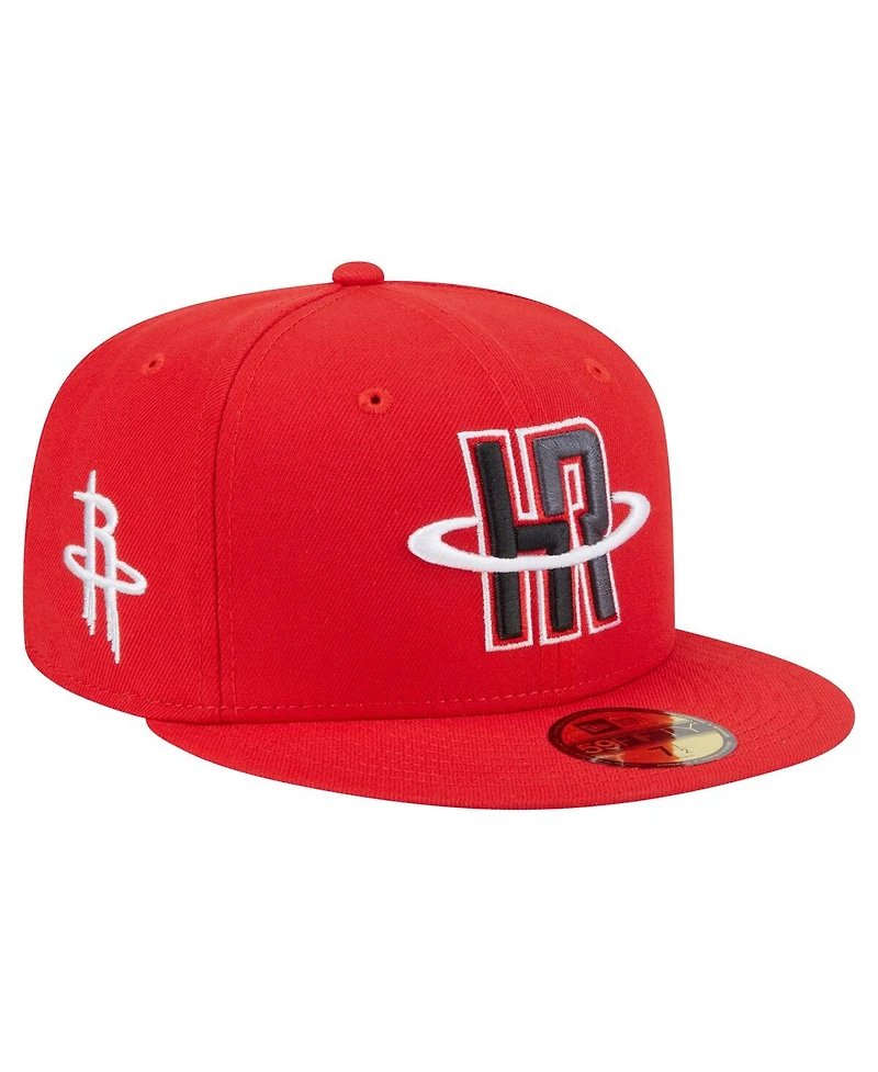 New Era Men's Red Houston Rockets Deceptor 59FIFTY Fitted Hat