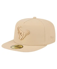New Era Men's Light Beige Houston Texans Color Pack A-Frame 59FIFTY Fitted Hat