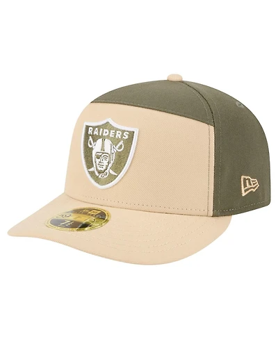 New Era Men's Light Beige/Olive Las Vegas Raiders Two-Tone Color Pack Split Panel 59FIFTY Fitted Hat