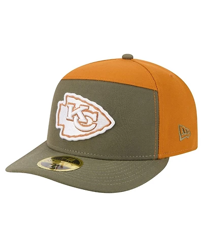 New Era Men's Olive/Brown Kansas City Chiefs Two-Tone Color Pack Split Panel 59FIFTY Fitted Hat