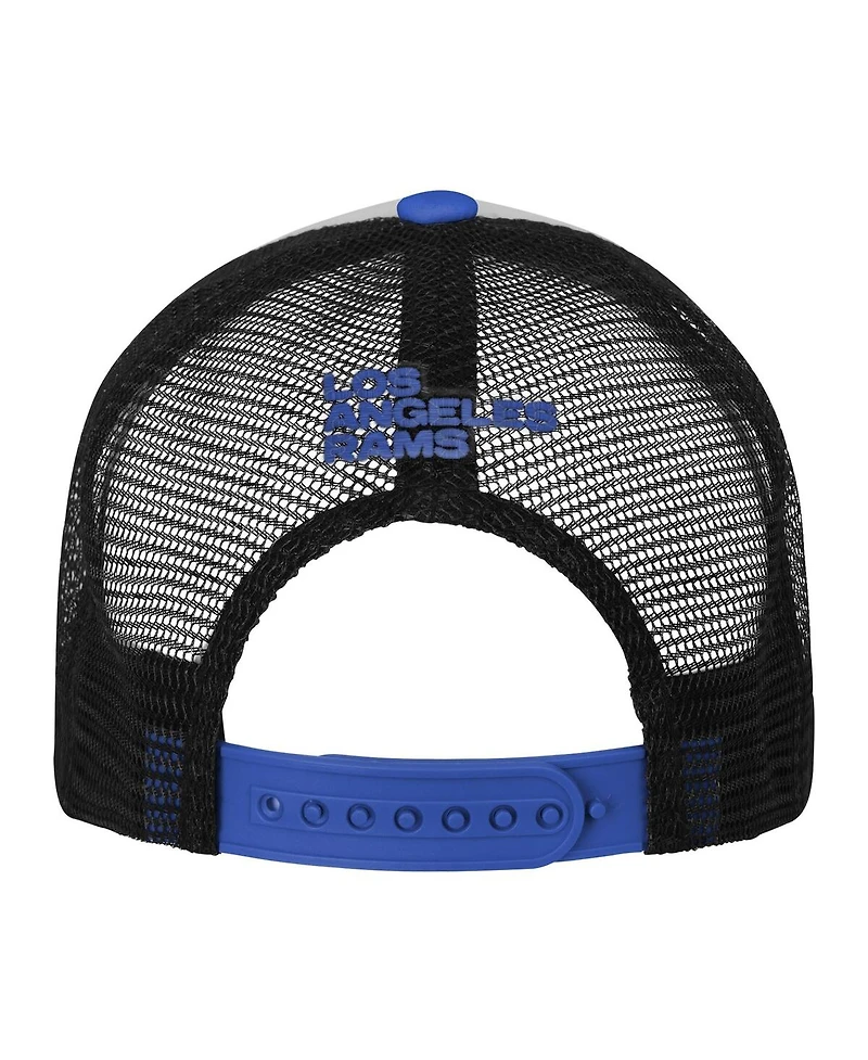 Outerstuff Big Boys and Girls White/Royal Los Angeles Rams Essentials Trucker Adjustable Hat