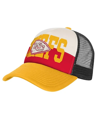 Outerstuff Big Boys and Girls White/Gold Kansas City Chiefs Modern Fan Trucker Adjustable Hat