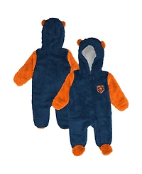 Outerstuff Baby Boys and Girls Navy Chicago Bears Stay Napping Fleece Bunting Full-zip Sleeper
