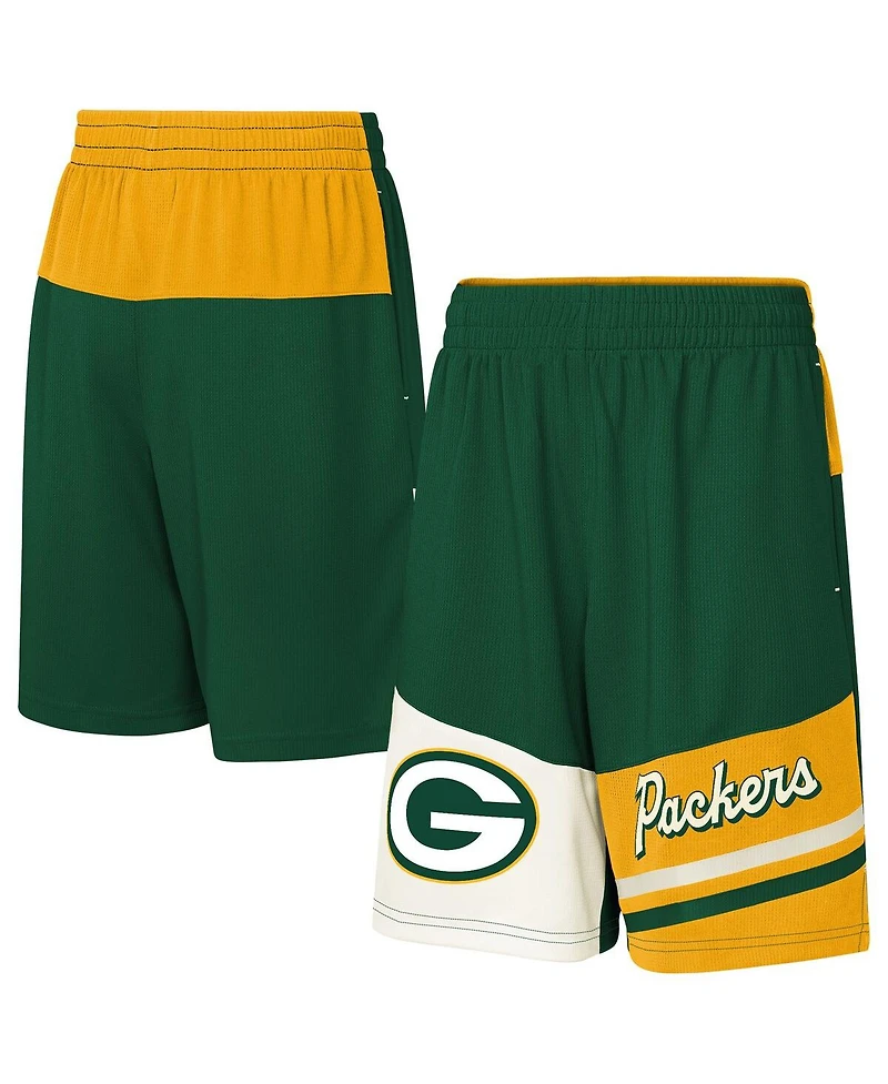 Outerstuff Big Boys and Girls Green Bay Packers Fandemonium Mesh Shorts