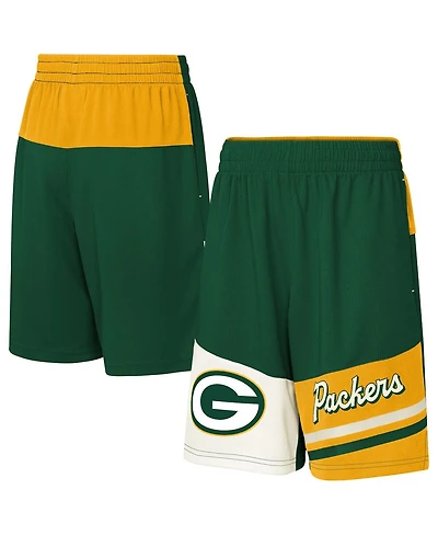 Outerstuff Big Boys and Girls Green Bay Packers Fandemonium Mesh Shorts