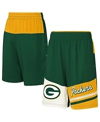 Outerstuff Big Boys and Girls Green Bay Packers Fandemonium Mesh Shorts