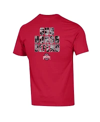 Champion Men's Scarlet Ohio State Buckeyes Our Honor Defend Shield T-Shirt