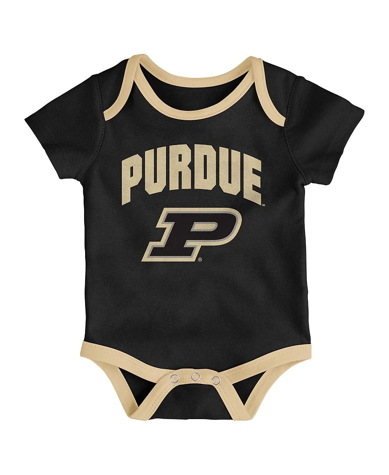 Outerstuff Baby Boys and Girls Purdue Boilermakers Three-Pack All Day Play Bodysuit Set