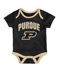 Outerstuff Baby Boys and Girls Purdue Boilermakers Three-Pack All Day Play Bodysuit Set