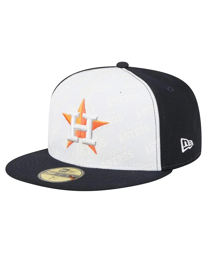 New Era Men's White/Navy Houston Astros Repeat 59FIFTY Fitted Hat