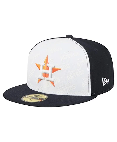 New Era Men's White/Navy Houston Astros Repeat 59FIFTY Fitted Hat