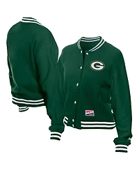 New Era Women's Green Bay Packers Throwback Fleece Full-Snap Jacket