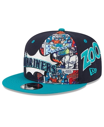 New Era Big Boys and Girls Navy/Teal Seattle Mariners 2025 Mlb Diamond Hero Edition 9FIFTY Snapback Hat