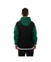 New Era Men's Black Green Bay Packers Full-Snap Fleece Hoodie Jacket