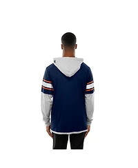 New Era Men's Navy Chicago Bears Twofer Layered Long Sleeve Hoodie T-Shirt