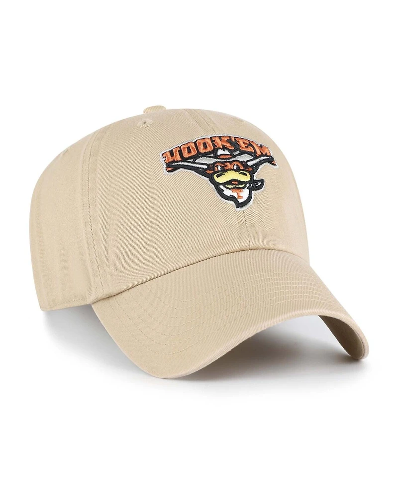 '47 Brand Big Boys and Girls Khaki Texas Longhorns Clean Up Adjustable Hat