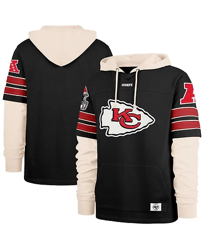 '47 Brand Men's Black Kansas City Chiefs Split Zone Cornerback Duo Hoodie