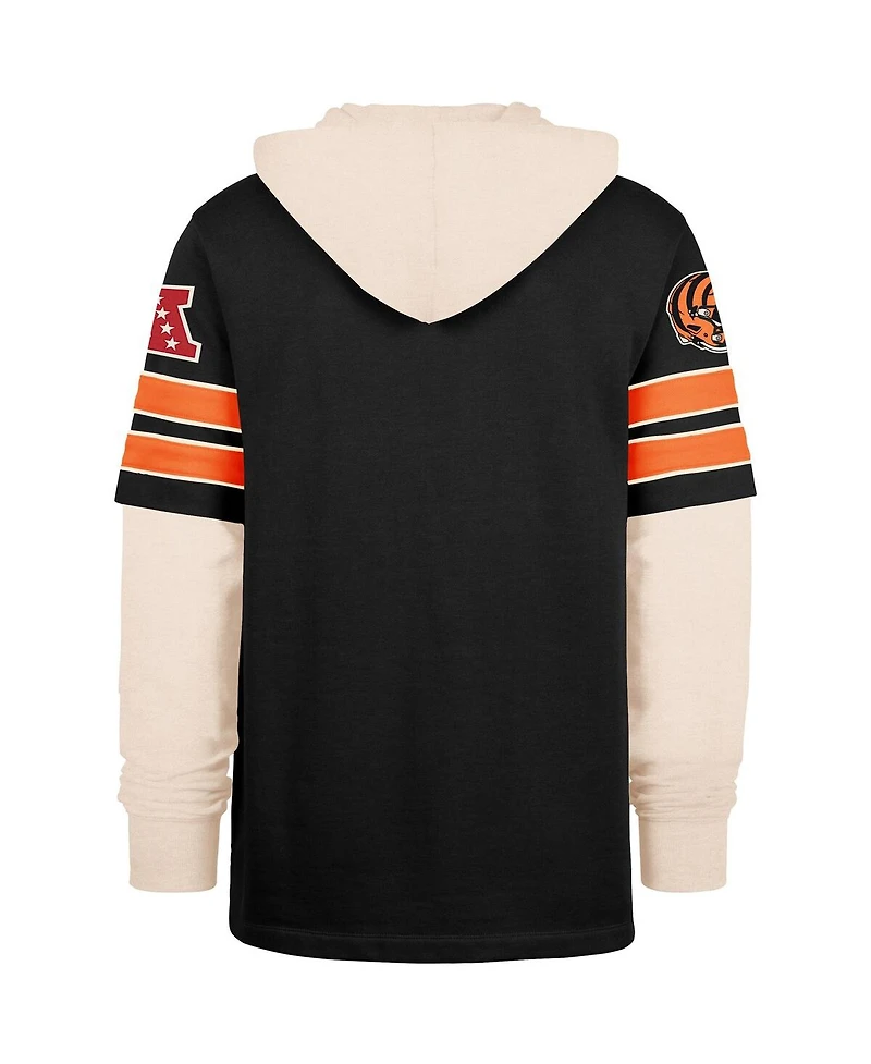 '47 Brand Men's Black Cincinnati Bengals Split Zone Cornerback Duo Hoodie
