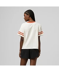 Mitchell & Ness Women's Cream Texas Longhorns Cropped Ringer T-Shirt