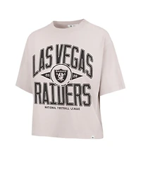 '47 Brand Women's Natural Las Vegas Raiders Cropped Windthrow Ravine T-Shirt