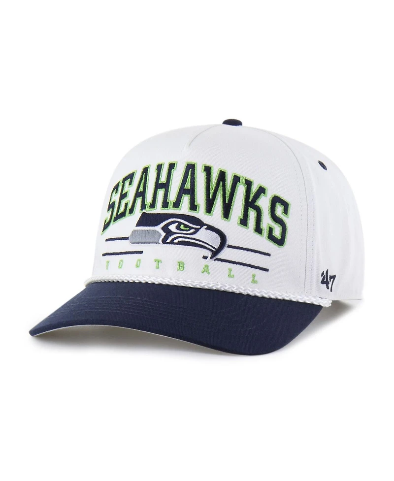 '47 Brand Men's White/College Navy Seattle Seahawks Roscoe Two-Toned Hitch Adjustable Hat
