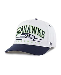 '47 Brand Men's White/College Navy Seattle Seahawks Roscoe Two-Toned Hitch Adjustable Hat