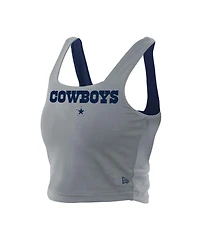 New Era Women's Navy/Gray Dallas Cowboys Reversible Cropped Sport Classics Tank Top
