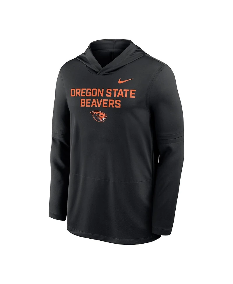 Nike Men's Black Oregon State Beavers 2025 Sideline Dri-fit Long Sleeve Hoodie T-Shirt