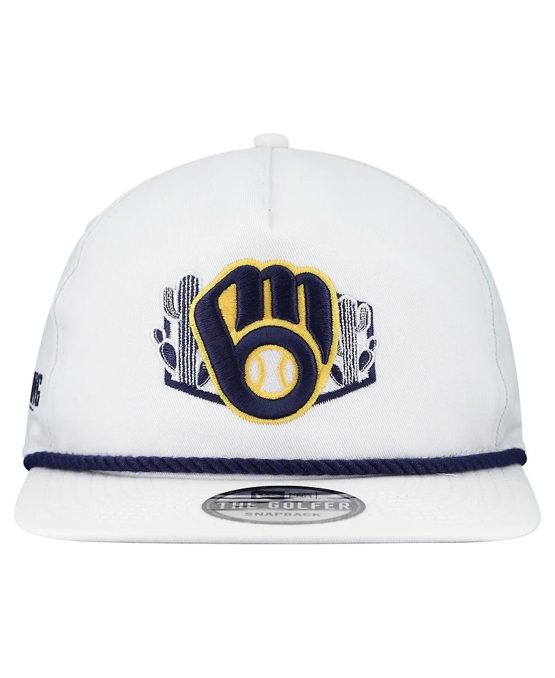 New Era Men's White Milwaukee Brewers 2025 Spring Training Palm Golfer Snapback Hat