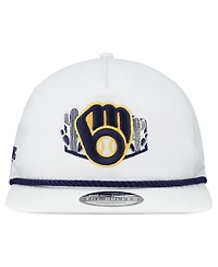 New Era Men's White Milwaukee Brewers 2025 Spring Training Palm Golfer Snapback Hat
