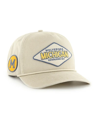 '47 Brand Men's and Women's Cream Michigan Wolverines Outdoorsmen Cairn Hitch Adjustable Hat