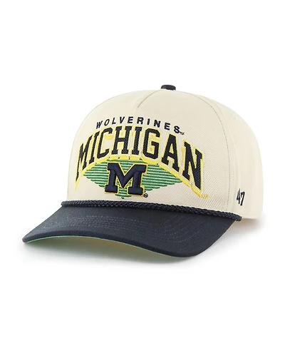 '47 Brand Men's Natural Michigan Wolverines Pomona Two-Tone Rope Hitch Adjustable Hat