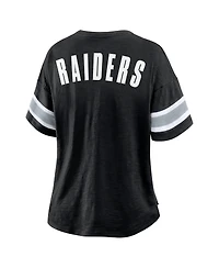 Fanatics Women's Black Las Vegas Raiders Plus Size Redzone Notch Neck T-Shirt