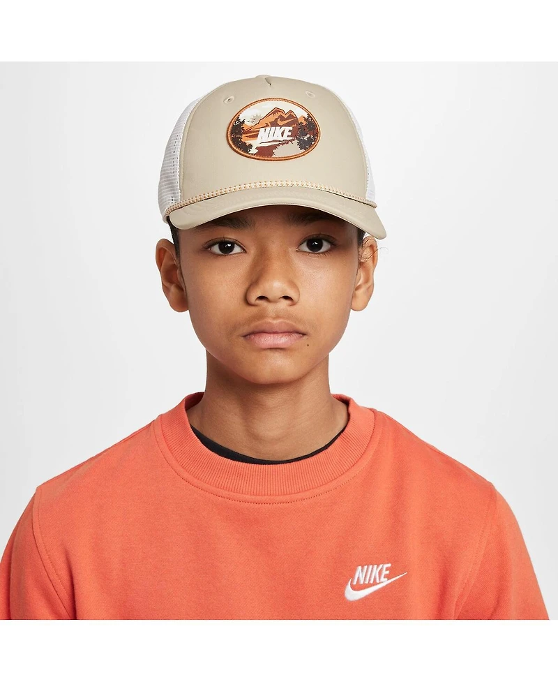 Nike Big Boys and Girls Khaki Rise Trucker Adjustable Hat