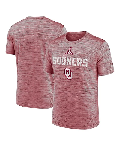 Jordan Men's Crimson Oklahoma Sooners Campus Slant Velocity Performance T-Shirt